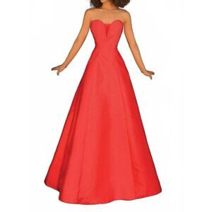 NEW CLARISSE strapless fit and flare maxi dress in red